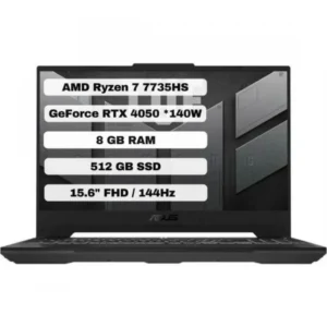 Asus TUF Gaming A15 FA507NU-LP030 AMD Ryzen 7 7735HS 8GB 512GB SSD RTX4050 Freedos 15.6" FHD 144Hz Taşınabilir Bilgisayar